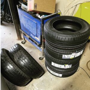 Michelin racing tires and Michelin Defender 2